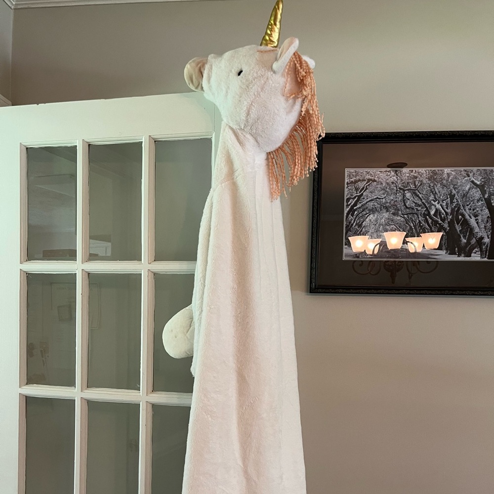 Pillowfort Unicorn Hooded Towel with Gold Horn